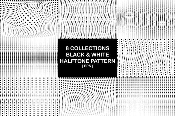 8 Black White Halftone Pattern
