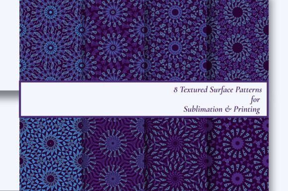 8 Purple Mandala Seamless Sublimation