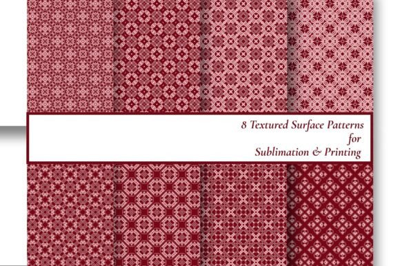 8 Red Geometric Seamless Pattern Bundle