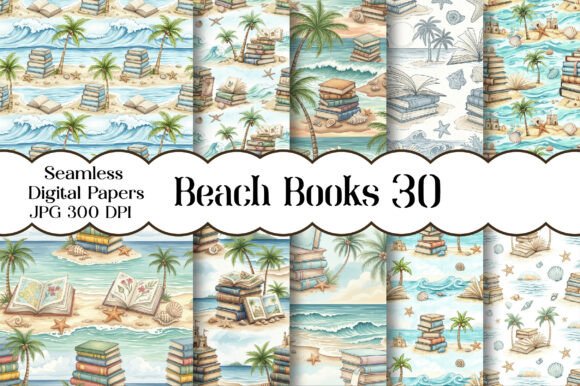 Beach Books Digital Paper: A Coastal Canvas for Creative Workflows