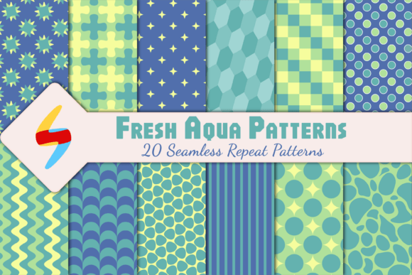 Fresh Aqua Geo Pattern Pack