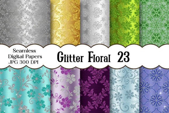Glitter Floral Digital Paper: A Luxurious Addition to Creative Projects