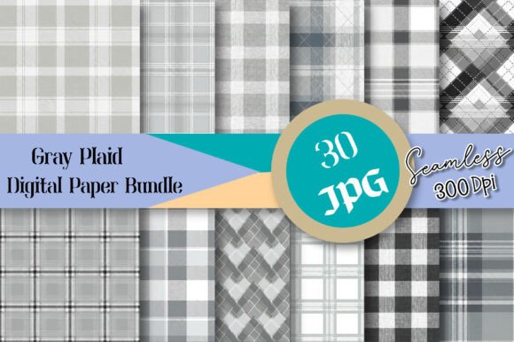 Gray Plaid Digital Paper Bundle: A Timeless Addition to Your Design Toolkit