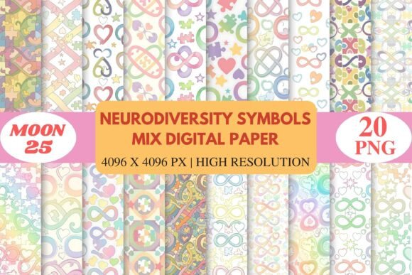 Neurodiversity Symbols Mix Digital Paper