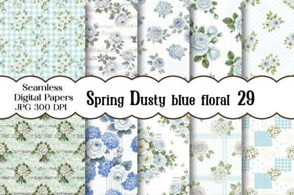 Spring Dusty Blue Floral Digital Paper: A Strategic Design Asset for Modern Creatives