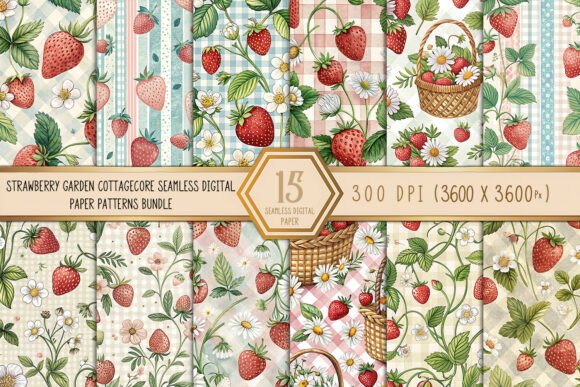 Strawberry Garden Cottagecore Seamless
