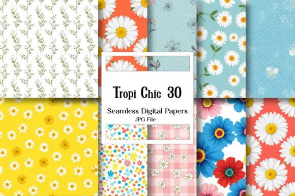 Tropi Chic Digital Papers Bring Tropical Elegance to Your Designs