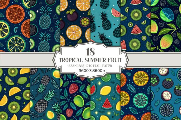 Tropical Summer Fruit Seamless Pattern for Creative Projects