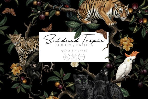 Vintage Tropical Jungle Pattern: A Fusion of Exotic Beauty and Practical Design